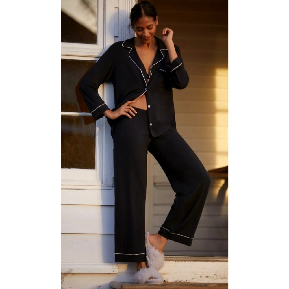 Eberjey Gisele Modal Long-Sleeve Pajama Set Anthropology L - Picture 2 of 7